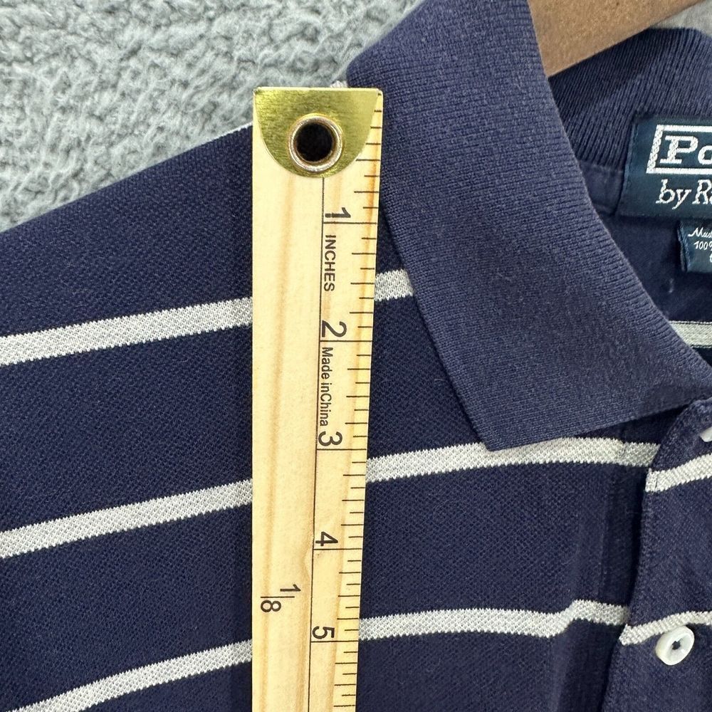 Ralph Lauren Polo Shirt Adult medium blue Pony pima cotton Preppy Casual Mens - Picture 4 of 8